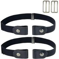 INF Ceinture Élastique Sans Boucle (Taille Unique) Noir Le Noir 2-Pack Paquet De 2