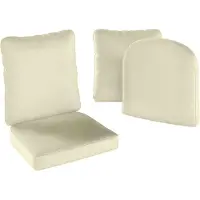 Outsunny Lot De 2 Coussins Galettes Assise Dossier De Chaises Fauteuils De Jardin Polyester Blanc Cassé