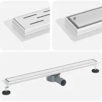 vidaXL Évacuation de douche 2-en-1 avec siphon à 360° Argenté 80 cm