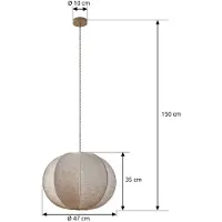 LINDBY Suspension , Elfie, dimmable, Beige, Salon / séjour, Tissu / textile, Scandinave