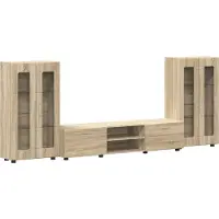 vidaXL Ensemble de meubles TV avec étagère FLORIN, 3 pièces, en bois d'ingénierie chêne Sonoma