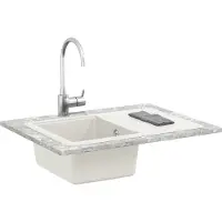 vidaXL Lavabo, 80 % quartz et 20 % résine, 670 x 460 mm, blanc