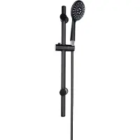 Bath & Shower Ensemble de douche avec douchette à main - Pomme de douche avec flexible et barre de douche, 3 types de jets - Ensemble complet de robinetterie de douche, noir, pour salle de bain
