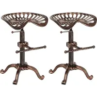 CLP Lot de 2 tabourets de bar Butch, réglables en hauteur, couleur bronze