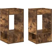 vidaXL Table d'appoint 2 pcs Chêne fumé 30 x 30 x 56 cm