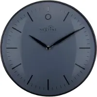 Nextime Horloge murale design radiocommandée, noire, 30 cm, style minimaliste