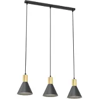 Emibig Suspension ROSA noir et or, 3xE27x20W, métal, dimensions : 140x60x16 cm, IP20,
