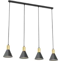 Emibig Suspension ROSA noir et or 4xE27x20W en métal, dimensions : 140x90x16 cm, IP20,