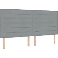 vidaXL Tête de lit LED avec bandes lumineuses LED Gris clair 200 cm Tissu