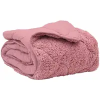 vidaXL Couverture d'été rose 220 x 260 cm Microfibre et polaire Teddy