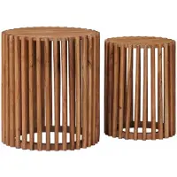 vidaXL Ensemble de tables d'appoint avec porte Marron 40 x 40 x 45 cm