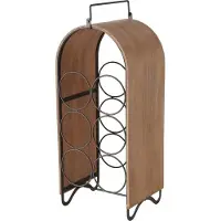 Boltze 2032275 Support De Bouteille De Vin Noir, Naturel Métal, Bois