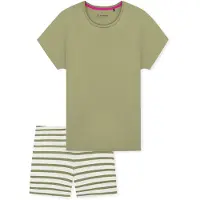 Schiesser Pyjama ' Casual Essentials ' kaki / blanc