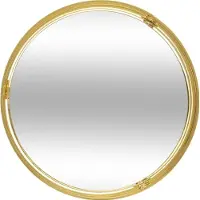 H&S Set De 2 Plateaux Ronds En Métal Doré Et Miroirs 30x30x3.7cm