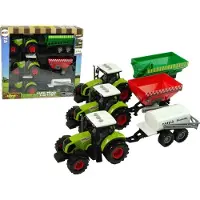 Lean Toys Ensemble de trois tracteurs Pulvérisateur remorqué Tracteur agricole