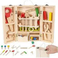 Ruhhy Boîte à outils en bois pour enfants