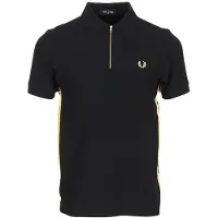 Fred perry pour homme. M2443 Polo à rayures noir (L), Casuel, Coton, Manche courte