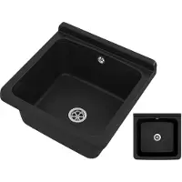 Granitan | Évier de service - ORTA - Noir - 40 x 38 cm - pour buanderie et garage