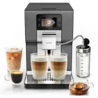 Krups EA879N, Machine à expresso, 2,5 l, Grains de café, Moulin intégré, 1 550 W, Métallisé, Noir