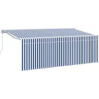vidaXL Store rétractable bleu 350 x 200 cm Tissu