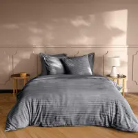 Douceur d'intérieur Parure de lit - - FLANELLE - Polyester - 240x220cm - anthracite