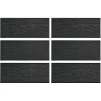vidaXL - Pavés pour allée, 6 pièces, noirs, 60,5 x 25 x 2 cm, en caoutchouc