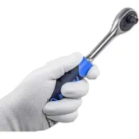 Forsage Clé à cliquet droite avec poignée en caoutchouc 3/8" 45 dents