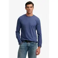 Superdry Classic Cotton Linen Long Sleeve T-shirt Bleu 2XL Homme