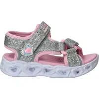SKECHERS Sandales av. Lumière - Heart Lumières - Argent/Rose - - 24 - Chaussures Clignotantes