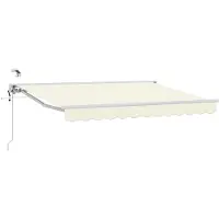 vidaXL Store électrique rétractable, crème et blanc, 3,5 x 2,5 m