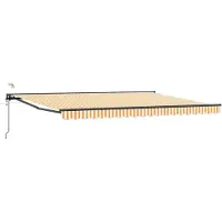vidaXL Store électrique rétractable Jaune, Blanc, Anthracite 4 × 3,5 m