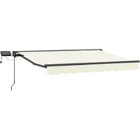 vidaXL Armature de store manuelle avec LED, couleur crème et anthracite, 3,5 x 2 m