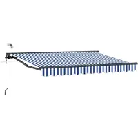 vidaXL Store électrique rétractable bleu, blanc, anthracite 3 x 2,5 m