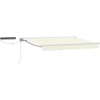 vidaXL Store électrique rétractable, crème et blanc, 3,5 x 2 m