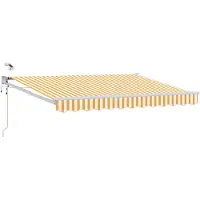 vidaXL Store électrique rétractable jaune et blanc 3,5 x 2 m