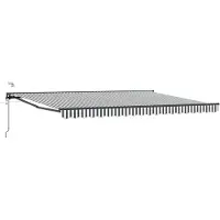 vidaXL Store électrique rétractable, anthracite et blanc, 5 x 3 m