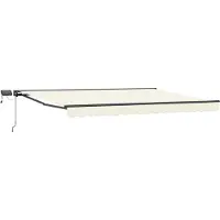 vidaXL Armature de store manuelle avec LED, couleur crème et anthracite, 4,5 × 3 m