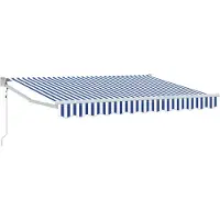 vidaXL Store extensible bleu et blanc 3,5 x 2 m