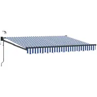 vidaXL Store électrique rétractable bleu et blanc 2,5 x 2 m