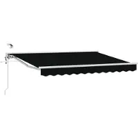 vidaXL Store électrique rétractable noir et blanc 3,5 x 2,5 m