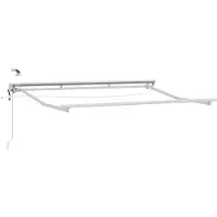 vidaXL Cadre de store électrique avec LED, blanc, 3,5 x 2,5 m, aluminium