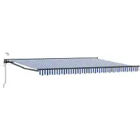 vidaXL Store électrique rétractable bleu, blanc, anthracite 5 x 3 m