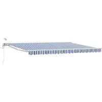 vidaXL Store électrique rétractable bleu et blanc 4 × 3,5 m