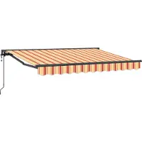 vidaXL Store électrique rétractable jaune, orange et blanc 3,5 x 2 m