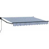 vidaXL Store extensible bleu et blanc 3,5 x 2 m