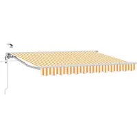 vidaXL Store électrique rétractable jaune et blanc 3,5 x 2 m