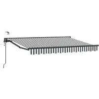 vidaXL Store électrique rétractable, anthracite et blanc, 3,5 x 2,5 m