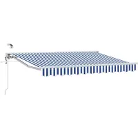 vidaXL Store électrique rétractable bleu et blanc 3 x 2,5 m