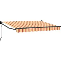 vidaXL Auvent Rétractable Électrique Jaune, Orange Et Blanc 3,5 X 2 M