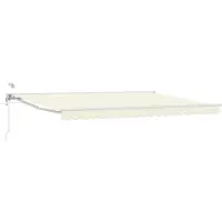 vidaXL Store électrique rétractable, crème et blanc, 4,5 x 3,5 m
